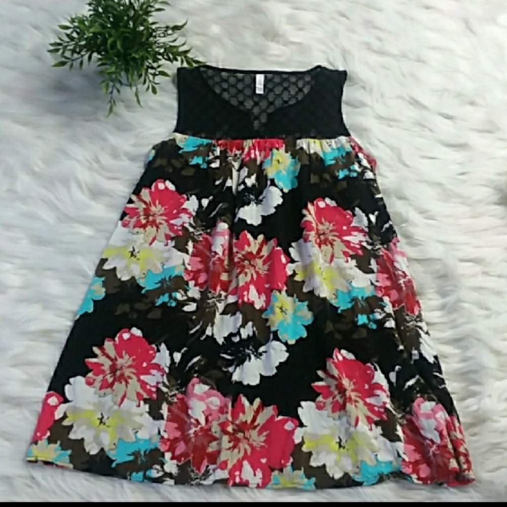 Xhiliration black print dress/cover up Md - Picture 7 of 8